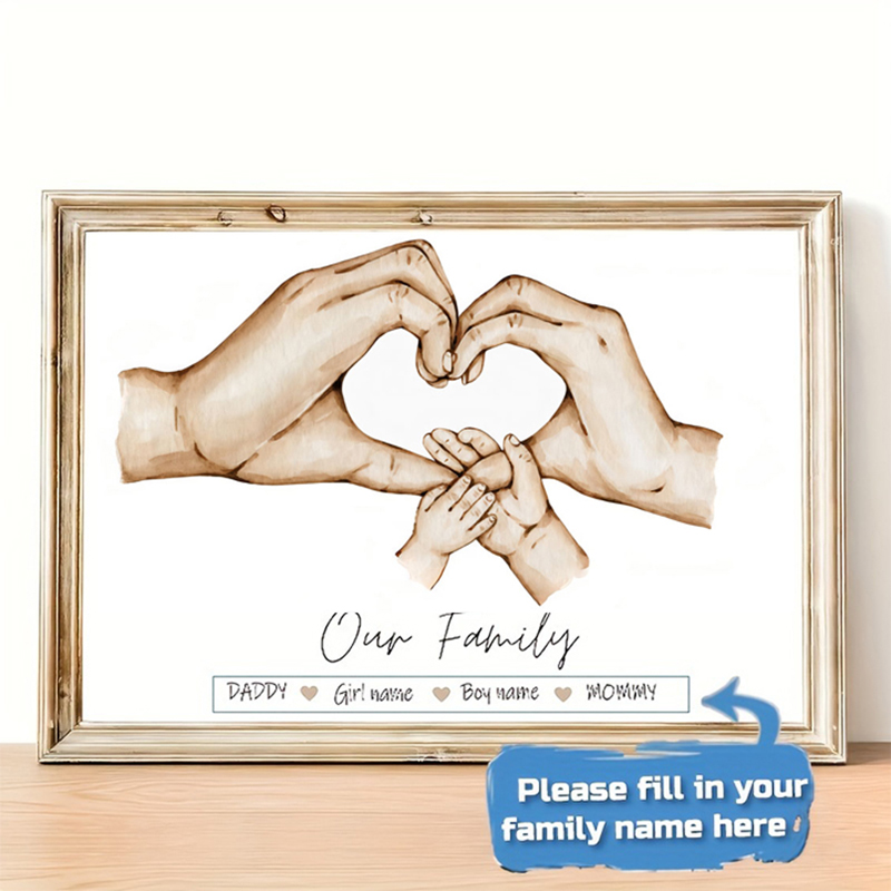 Home Decor Theme - Personalizowany, spersonalizowany plakat rodzinny z imionami,