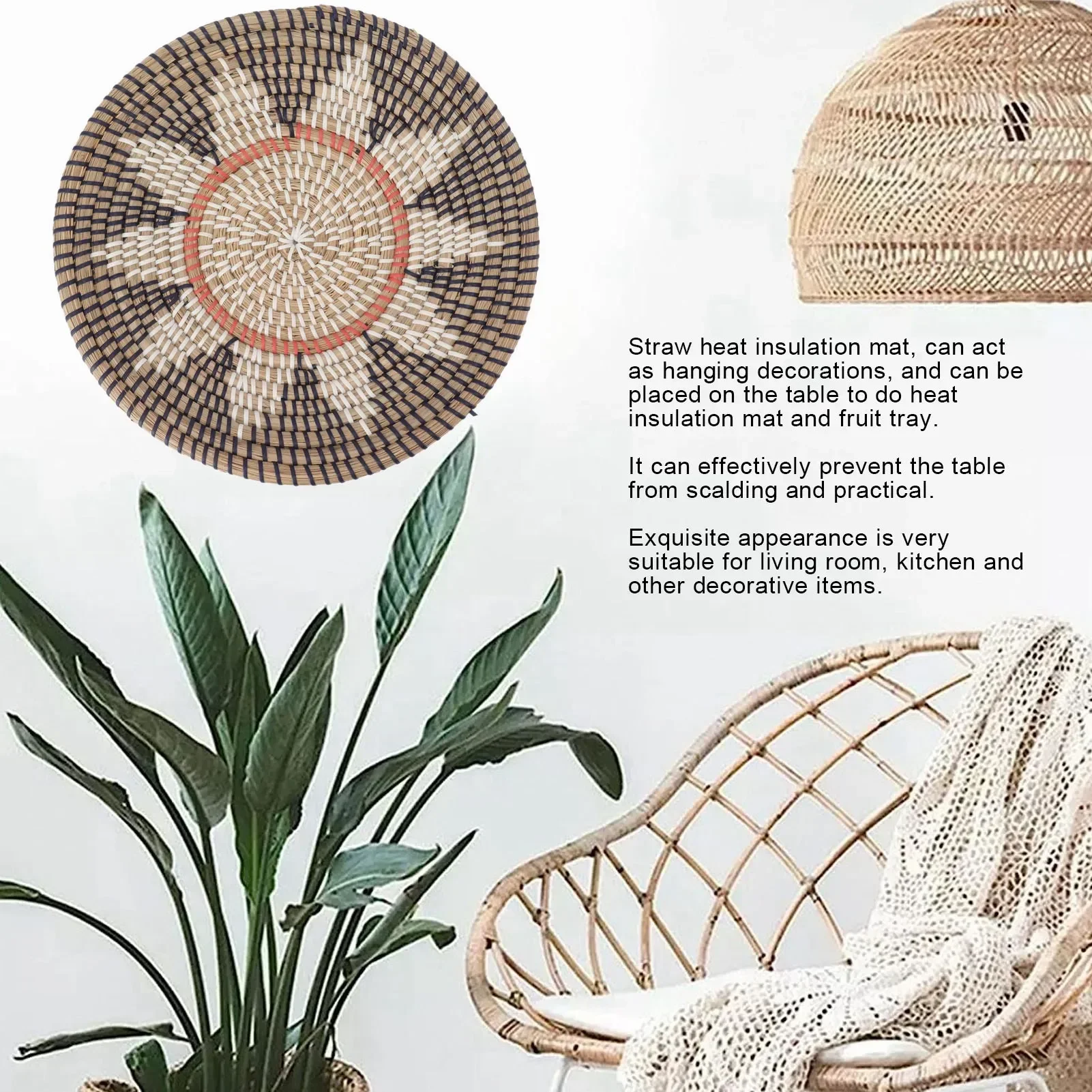Okrągłe ozdoby ścienne z trawy – Rattan Plant Basket recenzja i cena