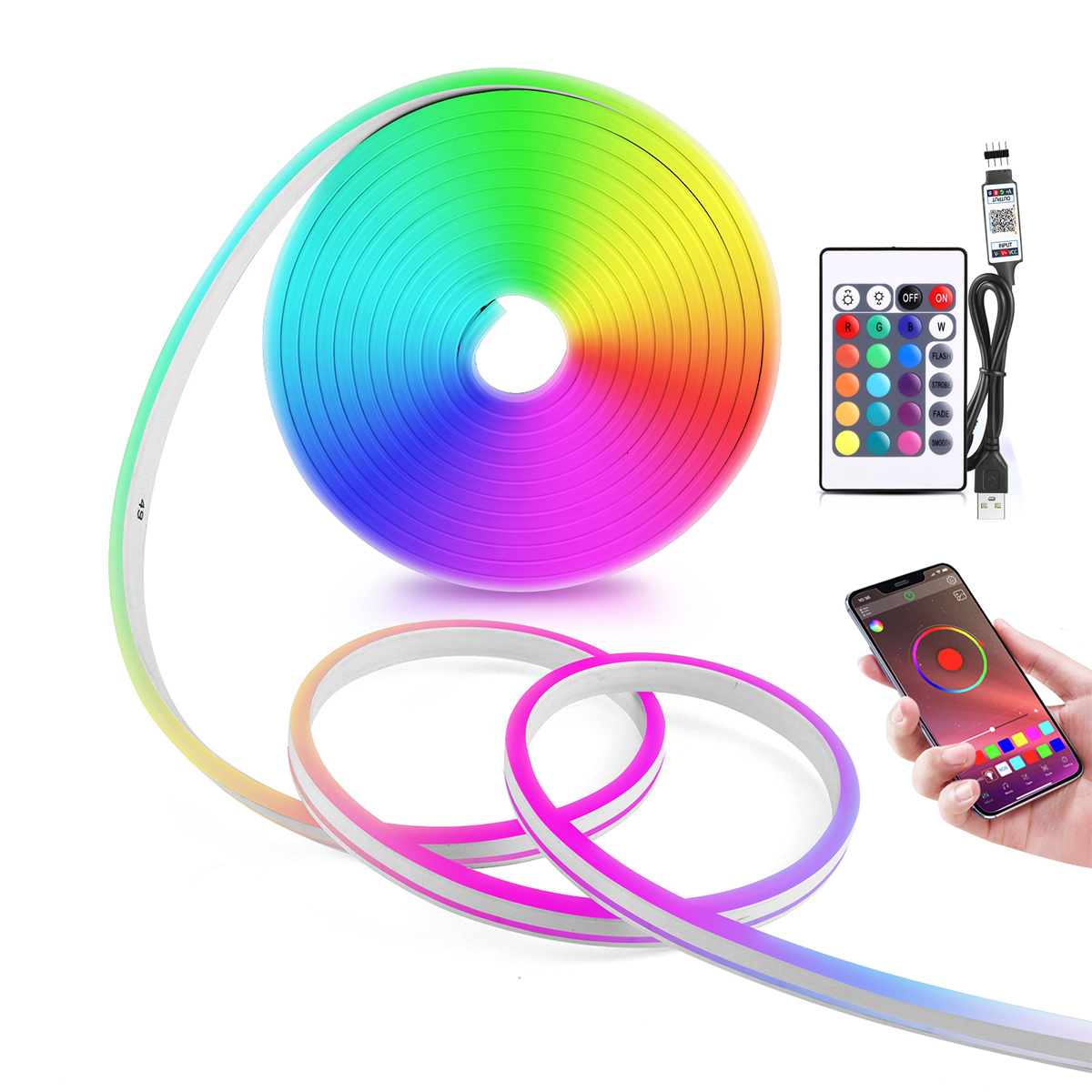 Neonowa taśma LED 5V USB RGB,  – Home Decor Free App recenzja i cena